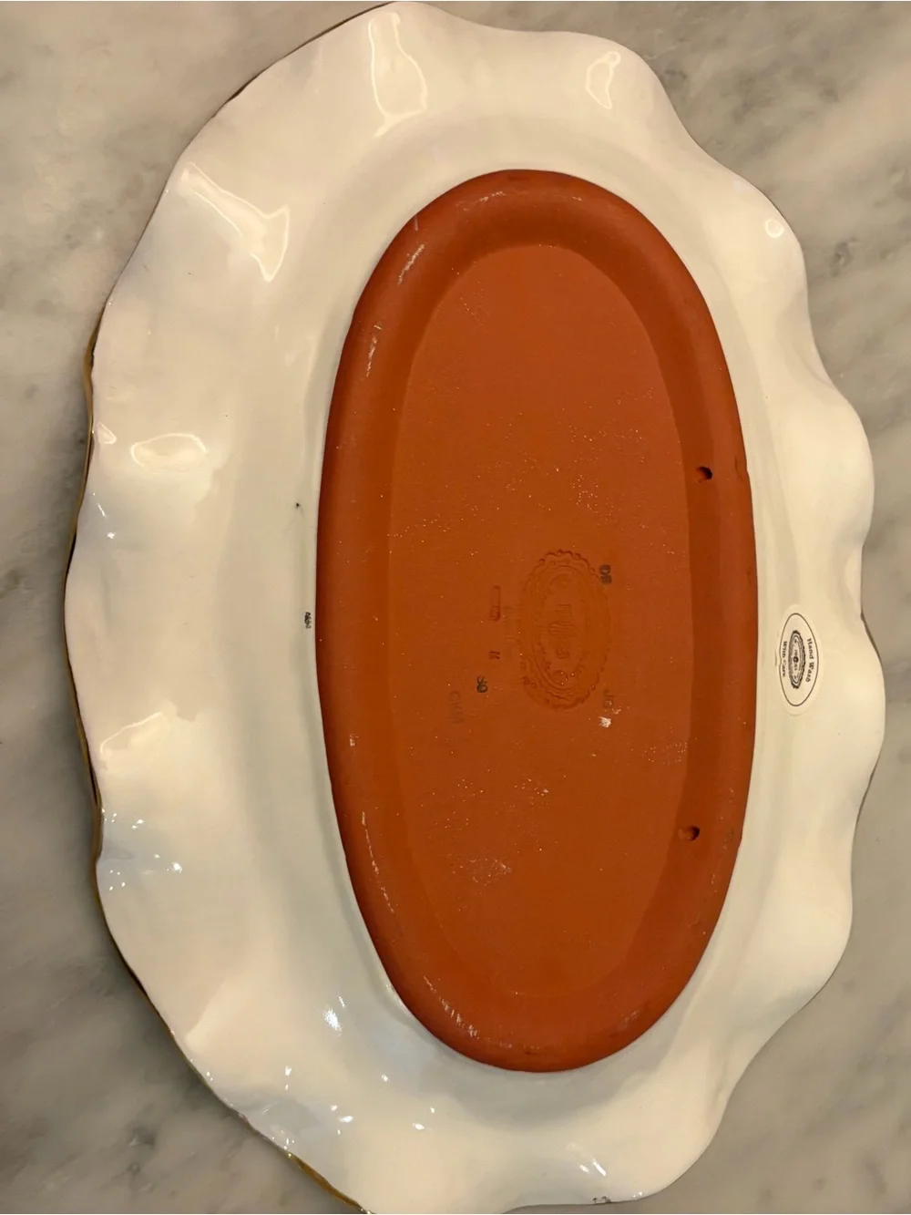 Mackenzie Childs Ceramic Serving Platter in Sweetpea pattern - RARE EXCELLENT